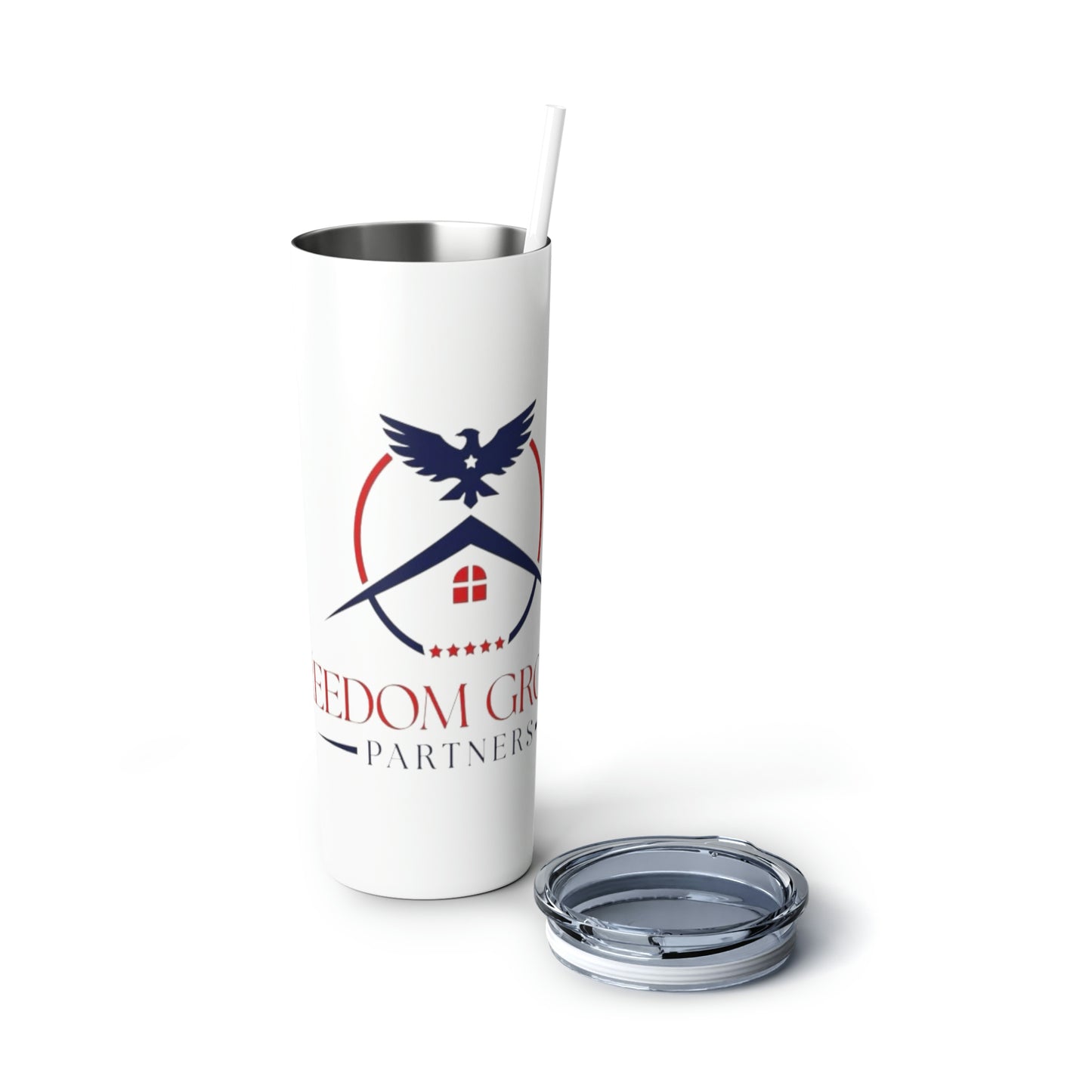 Skinny Steel Tumbler with Straw, 20oz