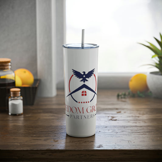 Skinny Steel Tumbler with Straw, 20oz